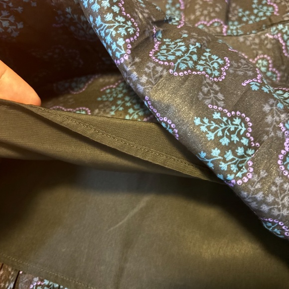 Anna Sui and Uniqlo collab black, blue and purple tiered peasant long skirt NWT - Picture 6 of 10